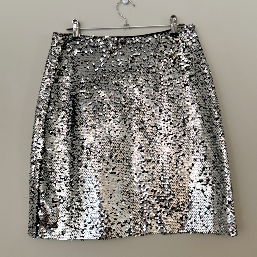 Sequin Mini Skirt - Silver